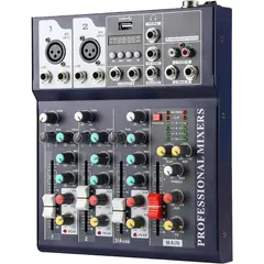 OEM - Mezclador de Audio Profesional 4 Canales Mezclador Audio USB Bluetoot