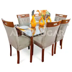 ALTO HOGAR - Juego de Comedor 6 Sillas Mely Beige