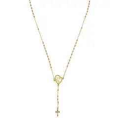 AMBAR JOYERIA - Collar Rosario Virgen Calada Golden LAMINADO EN ORO