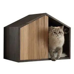 GENERICO - Casa para Gatos - Cat House Beautiful Rovere con Negro