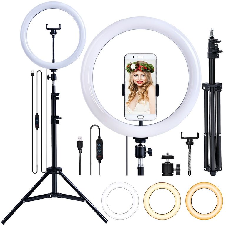 Aro anillo luz led de 30cm Tripode 2.10mt + Soporte Celular
