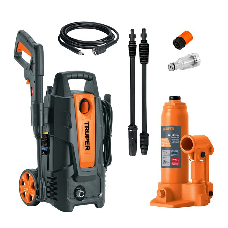 Hidrolavadora 1500PSI y Gata Tipo Botella 2 Toneladas