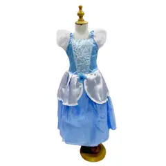 GENERICO - Disfraz Cenicienta Vestido de Princesa Celeste para Niñas
