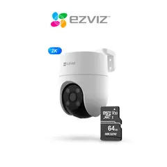 EZVIZ - Cámara Inalámbrica WiFi PT H8C Para Exteriores 2k MicroSD 64GB -