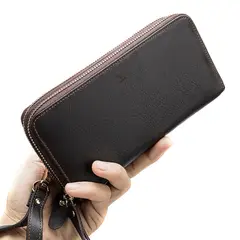 ARMUZ - Billetera de cuero vacuno con correa de mano Ejecutiva 9015