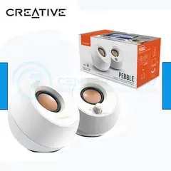CREATIVE - PARLANTE PEBBLE 2.0 4.4W 3.5MM USB-POWER WHITE