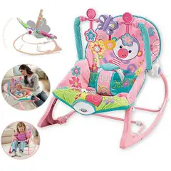 GENERICO - Silla Mecedora Vibradora Musical Monkey Pink