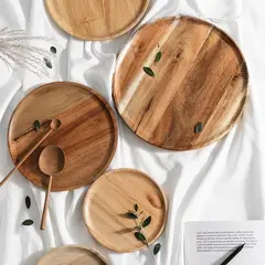 CLAUDIA RIVA HOME - Set Plato de madera Acacia 4U.