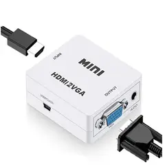 GENERICO - Adaptador HDMI Compatible con VGA 1080P Full HD Blanco