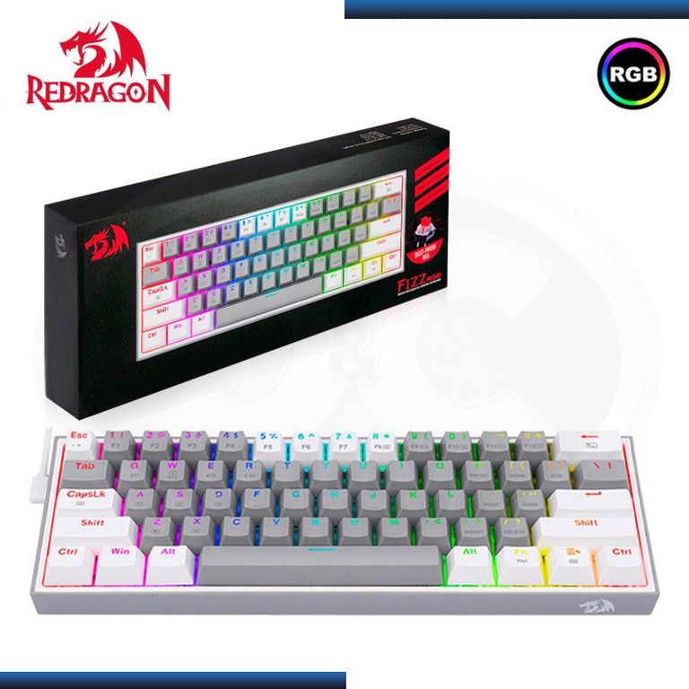 Teclado FIZZ PRO K616-RGB-GW Wireless English GREYWHITE.