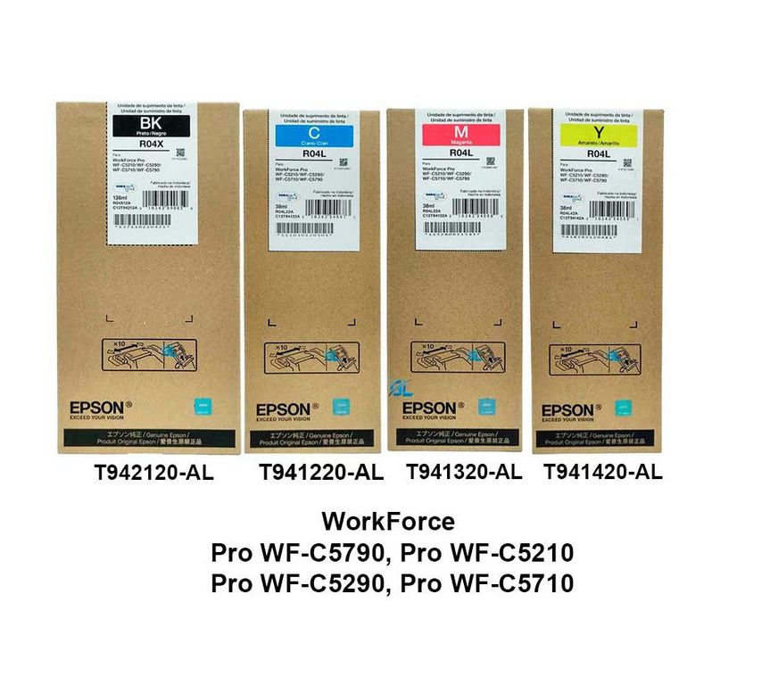 JUEGO DE TINTA R04X NEGRO R04L COLORES ORIGINAL T941 Y T942