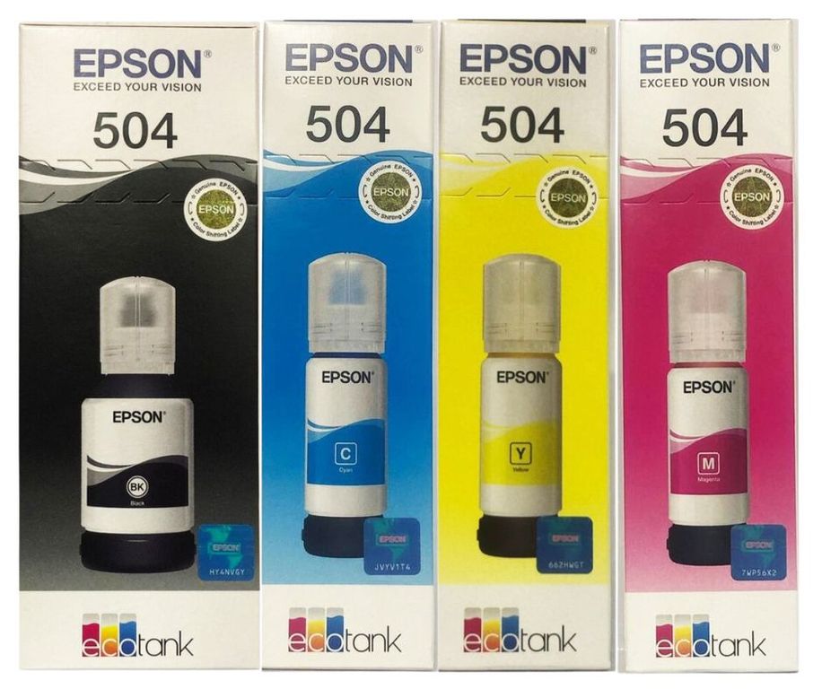 Kit de tinta 4 colores t504 para l4150, l4160, l6171 originales