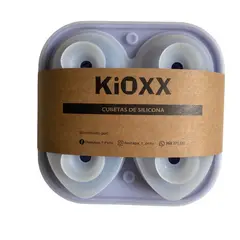 KIOXX - Cubeta silicona de hielos 2 rosas + 2 corazones Morado Claro