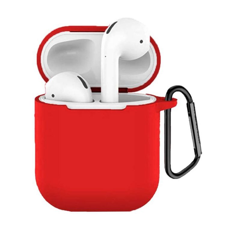 CASE PARA AIRPODS SILICONA 1ERA Y 2DA GENERACION ROJO