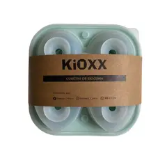 KIOXX - Cubeta silicona de hielos 2 rosas + 2 corazones Verde Claro