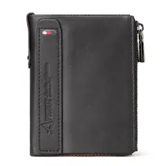 ARMUZ - Billetera de cuero vacuno con doble cierre KA003