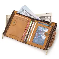 ARMUZ - Billetera de Cuero Vacuno KA003 con doble cierre