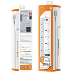 LDNIO - Tomacorriente de 10 puertos incluido puertos usb tipo C