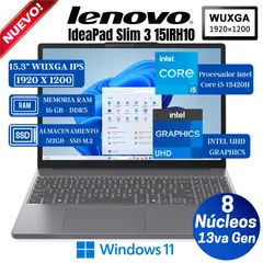 LENOVO - Laptop IdeaPad Slim 3 15IRH10 15.3" WUXGA IPS Core i5-13420H, Ram 16GB, SSD 512GB, Win 11 Pro