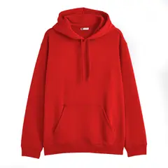 YANSUS - Polera Hombre Rojo Color Entero con Capucha