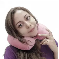 GENERICO - Cojin para Cuello de Terciopelo para Viaje Color Palo Rosa