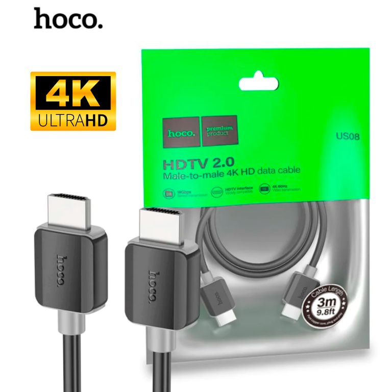Cable HDMI a HDMI 4K HD 18 Gbps US08 - 3 METROS