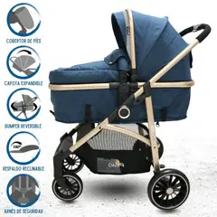 EBABY - Coche Deportivo Moisés para Bebé «CARRI DELUXE» Blue