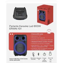 KUZLER - PARLANTE KARAOKE 800W ERWIN -101
