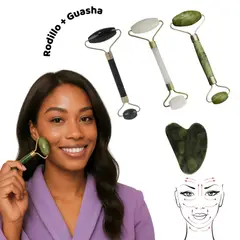 GENERICO - Rodillo y Guasha de Jade Duo Facial NUEVA PRESENTACIÓN
