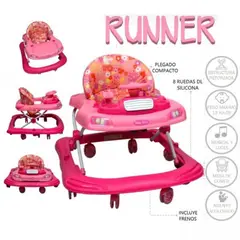 BABY KITS - Andador Musical Runner 3 Niveles de Altura Rosa