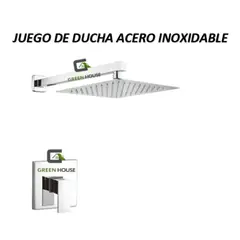 GENERICO - KIT DE DUCHA  8 PULGADAS ACERO INOXIDABLE CON MEZCLADORA MONOMANDO