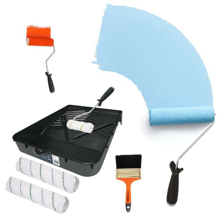 Kit Rodillo para pintar 4 unidades, 1 Bandeja, 1 Brocha, EXPERT
