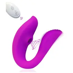 GENERICO - Consolador y succionador 9 vibraciones, 2 en 1 recargable.