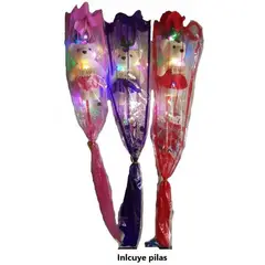 GENERICO - Kit 3 Rosas de regalo con osito y luces de amor
