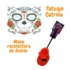 KAST PE - Tatuaje B Y Manito Recolectora de Dulces para Halloween