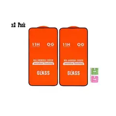 GENERICO - Pack X2 Micas Vidrio Templado 9H para Samsung A11 Borde Negro