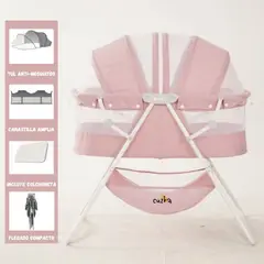 EBABY - Cuna Portátil Plegable Para Bebé DOLLY PINK