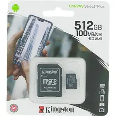 KINGSTON - Tarjeta de memoria microSD 512 Canvas Select Plus