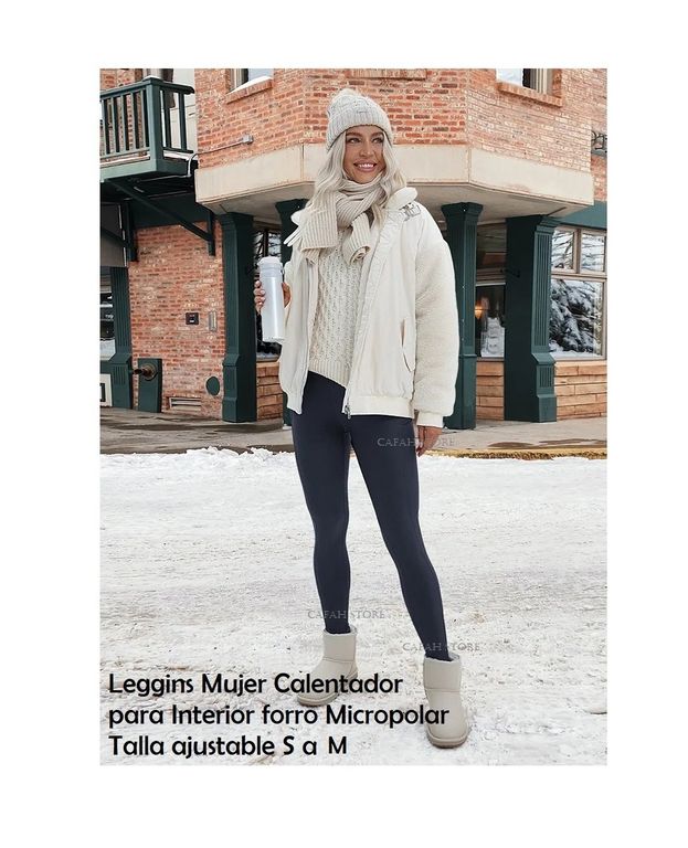 LEGGINS MUJER PRETINA ALTA CALENTADOR MICROPOLAR INVIERNO VIAJE MINA