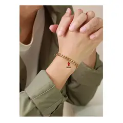OEM - PULSERA HOMBRE ESLABON SEMI GRUESO ACERO INOXIDABLE 316L x DIA DEL PADRE