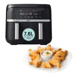 OSTER - Freidora de Aire dual Digital CKSTAF7MCDDF-053 Negro