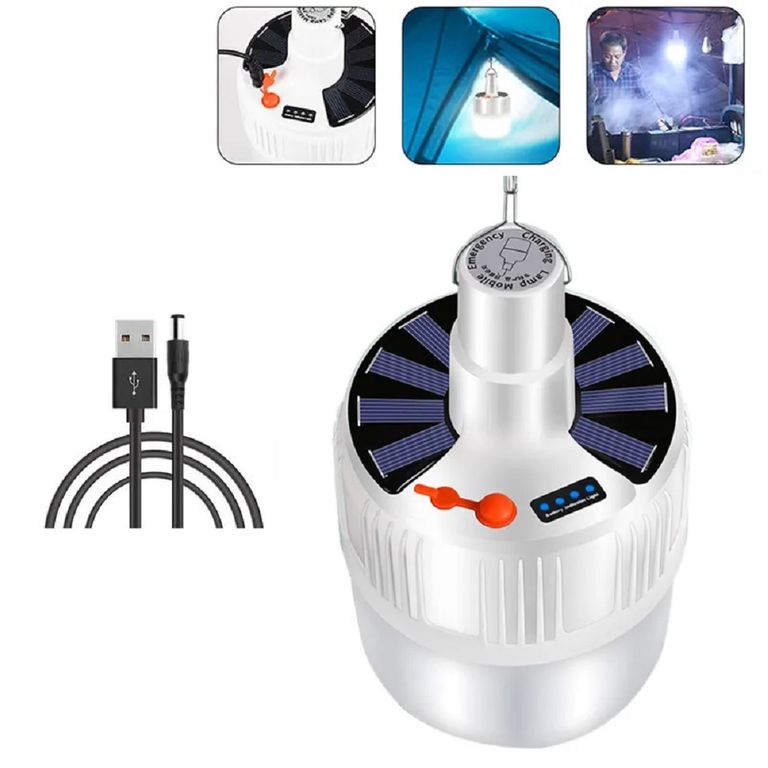 Foco Lámpara Led Solar Portátil Recargable USB