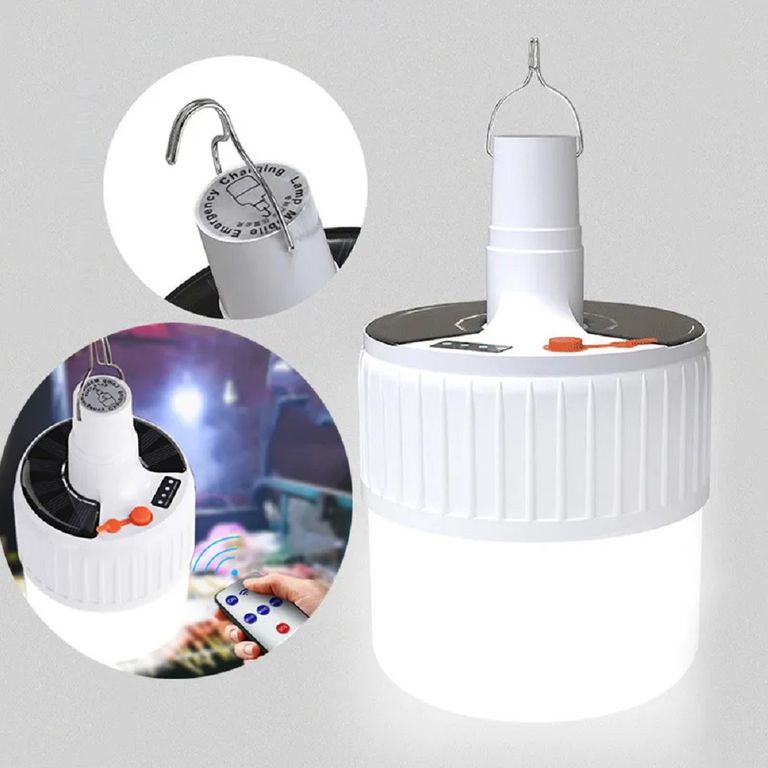 Foco Recargable Solar y cable USB