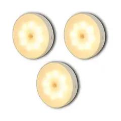 GENERICO - Pack por 03 Foco Luz Led Recargable con Sensor Movimiento