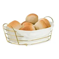 GENERICO - Panera Ovalada Dorada Canasta de Pan Elegante