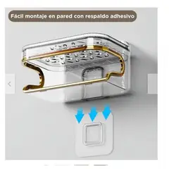 GENERICO - Jabonera Elegante con Escurridor y Esponja Absorbente para Baño