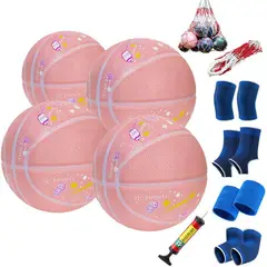 GENERICO - Paquete de 4 Mini pelotas de baloncesto tamaño 3 para niños