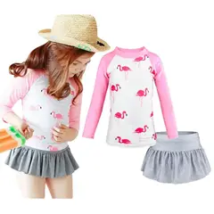 GENERICO - Traje de Baño Niñas Natacion UPF 50 Flamenco - Tallas 4 hasta 12