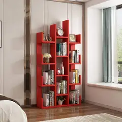 AMUEBLE - Librero organizador ESPINO ROJO tiendas melamina 18mm