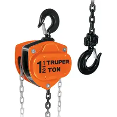 Truper - Tecle con cadena de 1 1/2 tonelada